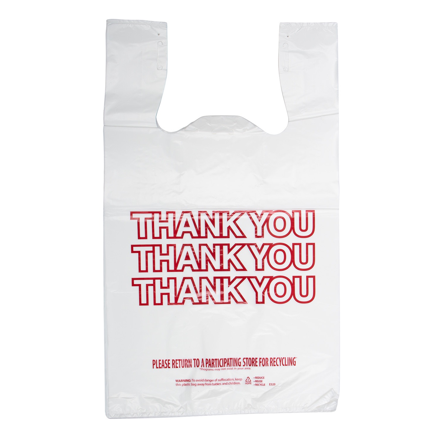 T-SHIRT BAG W/THANK YOU IMPRIN
13X8X22, 16 MIC, 1000/CASE