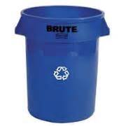 32 GAL BLUE CONTAINER W/WE RECYCLE LOGO