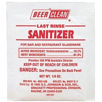 BEER CLEAN SANITIZER, 100 1/4 OZ PKG PER CASE