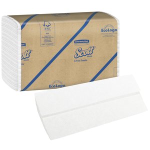 WHITE C-FOLDED PAPER TOWEL, 12 PKG OF 200 PER CASE