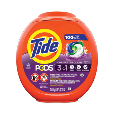 TIDE PODS SPRING MEADOW 81  PODS/PACK, 4 PACKS OF 81/CS 